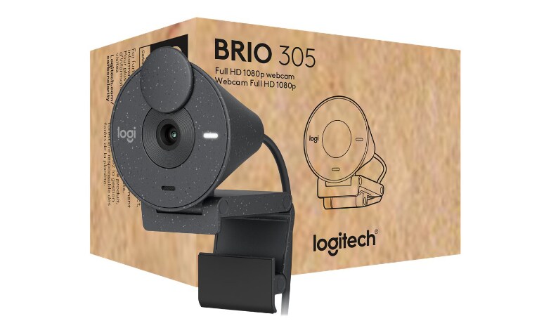 Logitech Brio 305 Full HD webcam with light correction, Graphite - webcam - 960-001414 - CDW.com