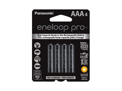 4 Eneloop AAA NiMH Rechargeable Batteries