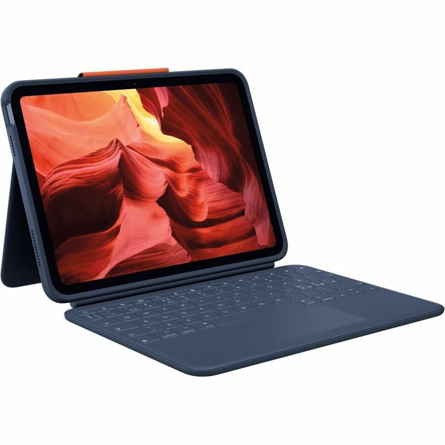 Logitech Rugged Combo 4 Touch for iPad (10th gen) - keyboard and folio case  - classic blue