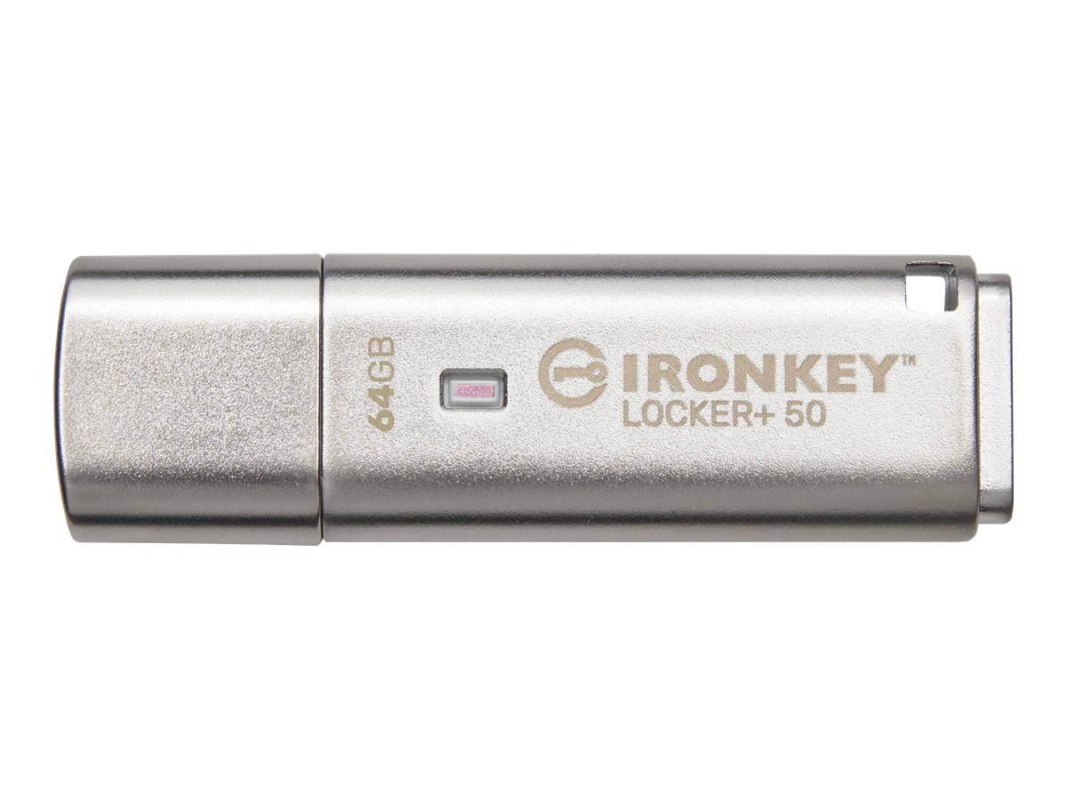 Kingston IronKey Locker+ 50 - USB flash drive - 64 GB - IKLP50/64GB - USB  Flash Drives - CDW.ca