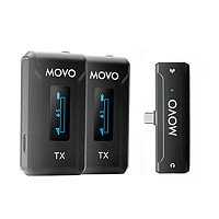 Movo Dual Wireless Lavalier System Microphone with Charging Case for Android Phone