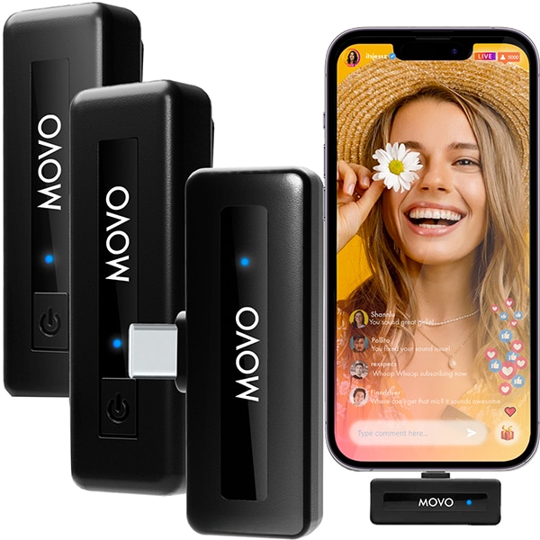 Movo Dual Wireless Lightning Microphone for Android Phone