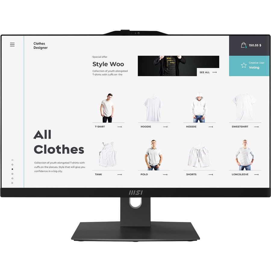 MSI Modern AM242TP 12M-235US All-in-One Computer - Intel Core i7 12th Gen i7-1260P - 16 GB - 256 GB SSD - 23.8? Full HD