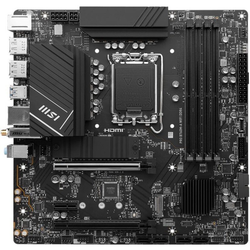 Thumbnail 6 of 13 for MSI Pro B760M-A Wi-Fi DDR4 Micro-ATX Motherboard