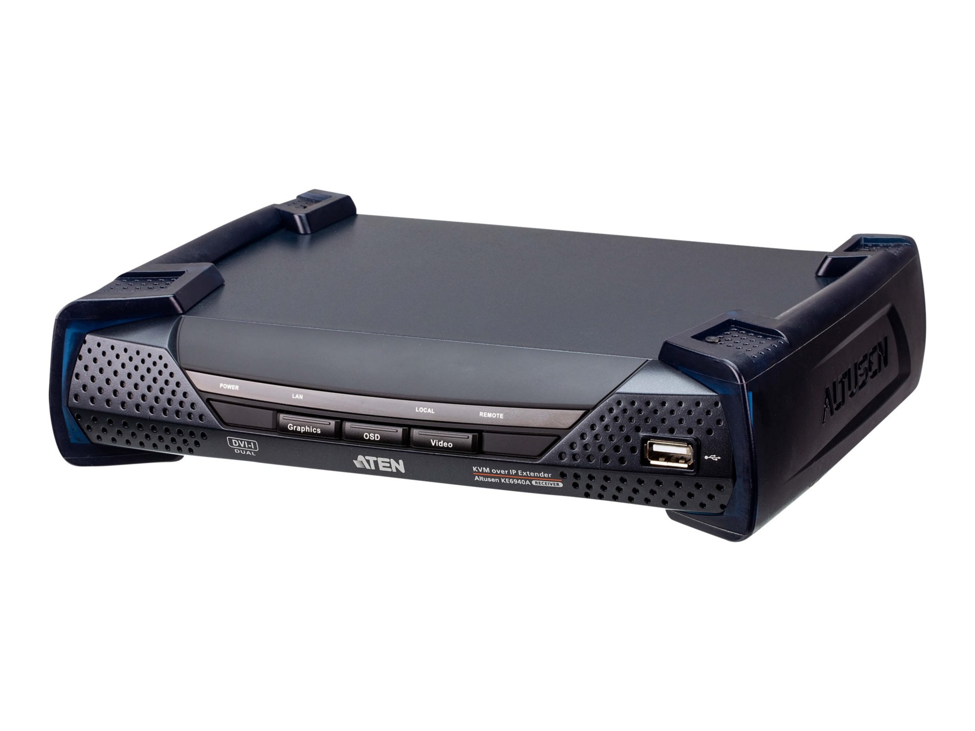ATEN KE6940AR DVI-I Dual Display KVM over IP Receiver - KVM / audio / seria