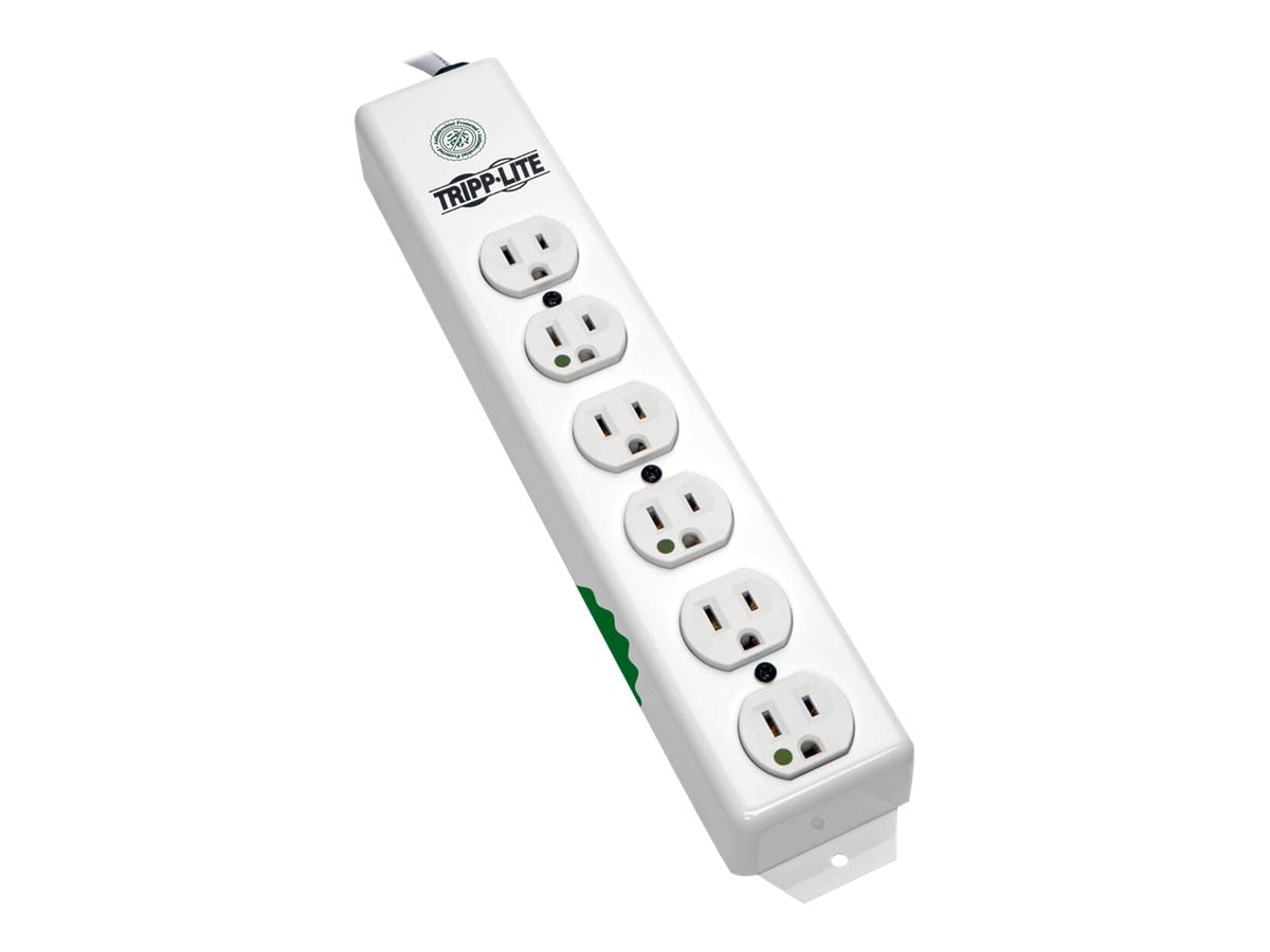 Tripp Lite Safe-IT Power Strip Medical 120V 5-15R-HG 6 Outlet 6' Cord Metal