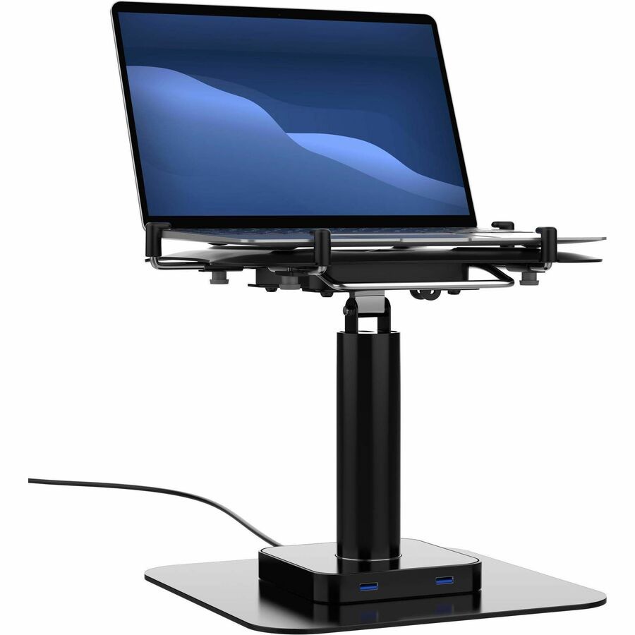 CTA VESA Compatible Desk Mount with USB Ports and Cable Routing - Black
