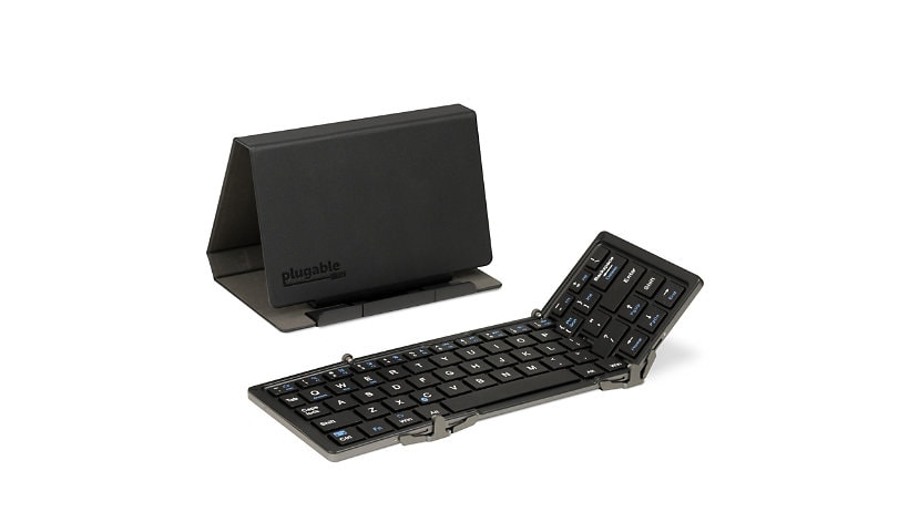 Plugable Foldable Wireless Bluetooth Keyboard Compatible w/ iPad,iPhones,Android,and Windows,Compact and Portable