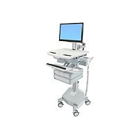 Ergotron StyleView Electric Lift Cart with Pivot, LiFe Powered, 4 Drawers (3x1+1) cart - open architecture - for LCD