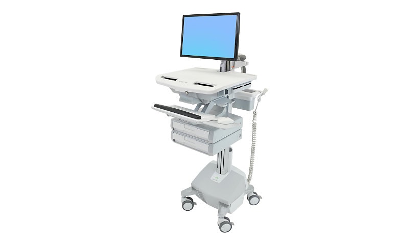 Ergotron StyleView Electric Lift Cart with LCD Arm, LiFe Powered, 2 Drawers (1x2) - cart - open architecture - for LCD