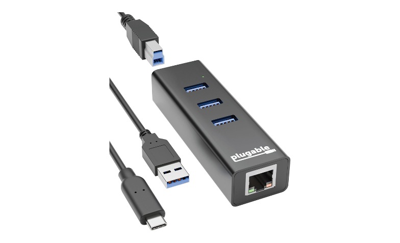 3-Port USB 3.0 Hub With Gigabit Ethernet | Compatible With Windows, Macos, Linux - View #2