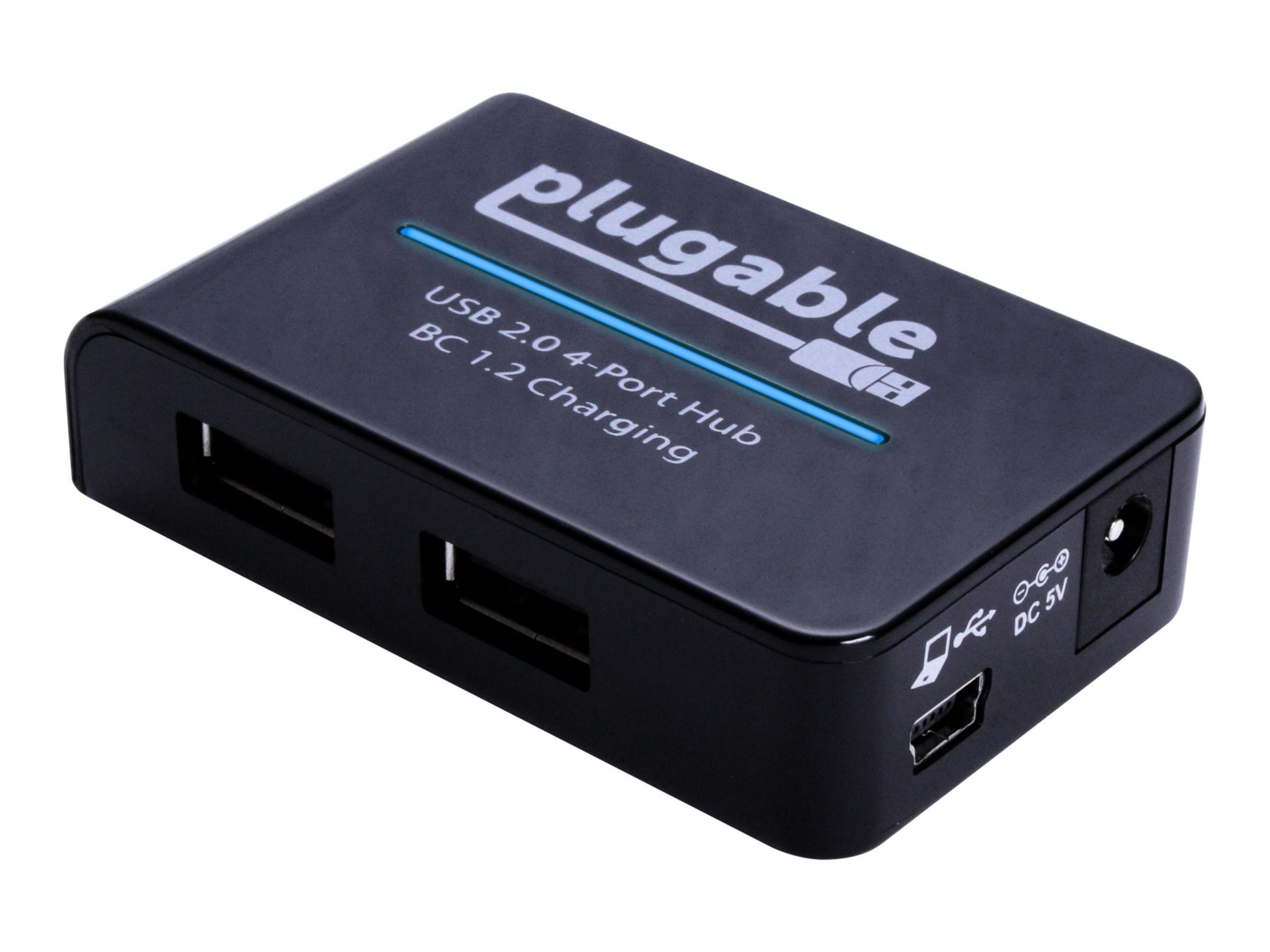 Plugable USB 2.0 4-Port High Speed Hub w/ 12.5W Power Adapter,Driverless