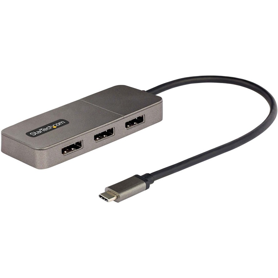StarTech.com 3-Port USB-C Multi-Monitor Adapter, Type-C DisplayPort MST Hub / Display Splitter, 3x 4K 60Hz, Windows