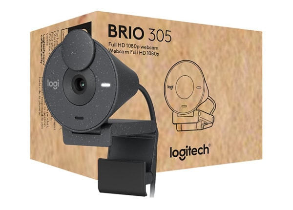 Logitech Brio 305 Full HD webcam with auto light correction, Graphite -  webcam - 960-001414 - Webcams - CDW.ca