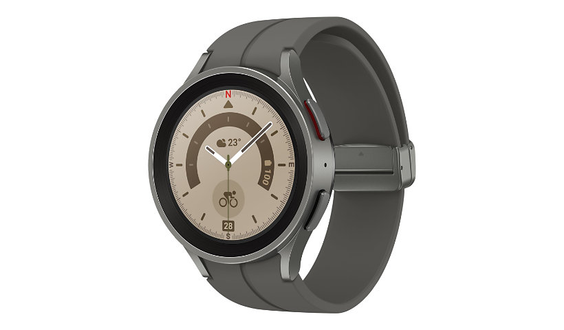 Samsung Galaxy Watch5 Pro - gris titane - montre intelligente avec bande sport - gris titane - 16 Go