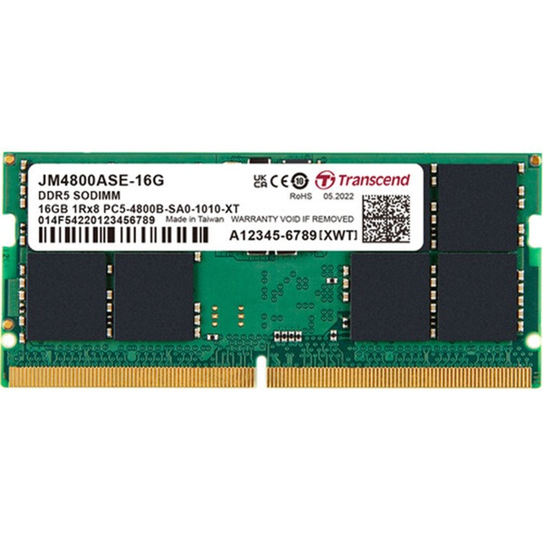 Transcend 16GB DDR5 4800MHz Unbuffered SO-DIMM Memory Module
