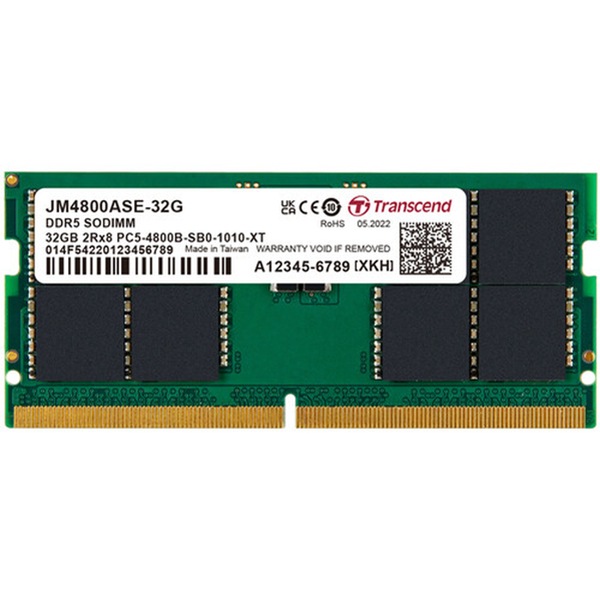 Transcend 32GB DDR5 4800MHz Unbuffered SO-DIMM Memory Module