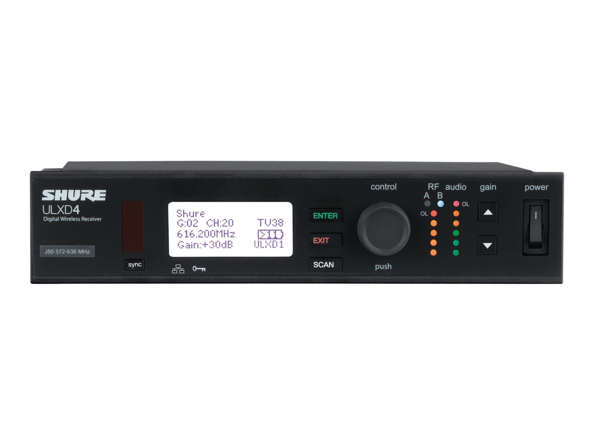 Shure ULXD4 - wireless audio receiver for wireless microphone system