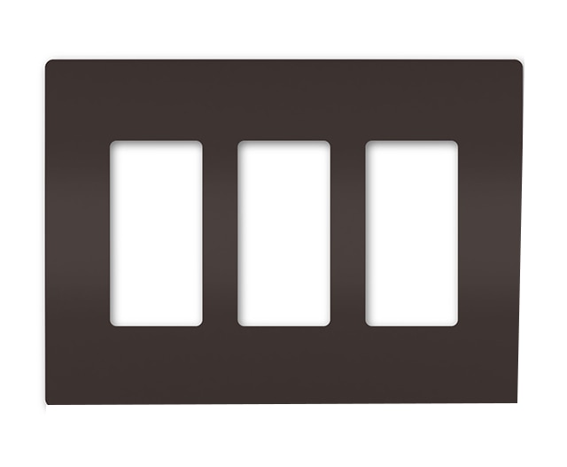 Legrand Radiant Three-Gang Screwless Wall Plate - Brown