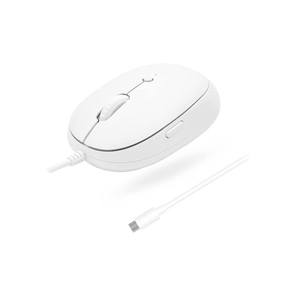 Macally Wired USB C Mouse with Back Button for MacBook