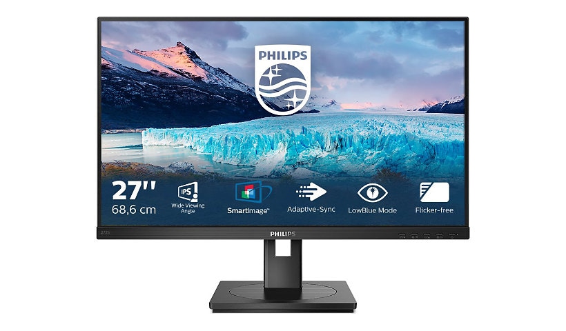 PHILIPS 272S1AE - 27" Monitor, LED, FHD (1920x1080), VGA, DVI, HDMI, DP, EPEAT, 4 Year Manufacturer Warranty