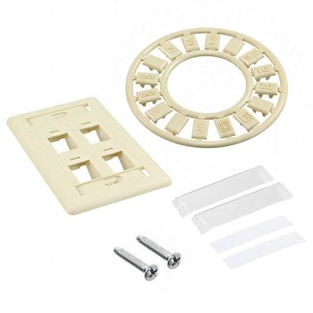CommScope NETCONNECT 4-Port Faceplate Kit with Flush Mount - Ivory