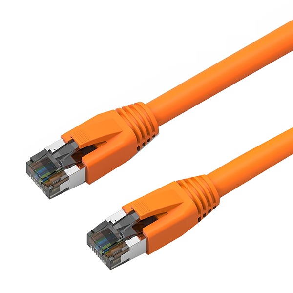 Axiom 50' CAT8 2000MHz S/FTP Snagless Boot Shielded Patch Cable - Orange