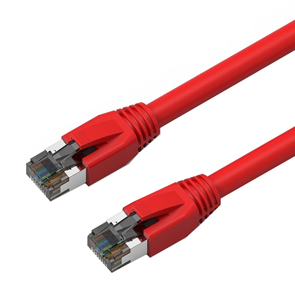 Axiom 7' CAT8 2000MHz S/FTP Snagless Boot Shielded Patch Cable - Red