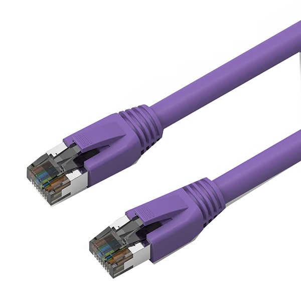 Axiom 4' CAT8 2000MHz S/FTP Snagless Boot Shielded Patch Cable - Purple