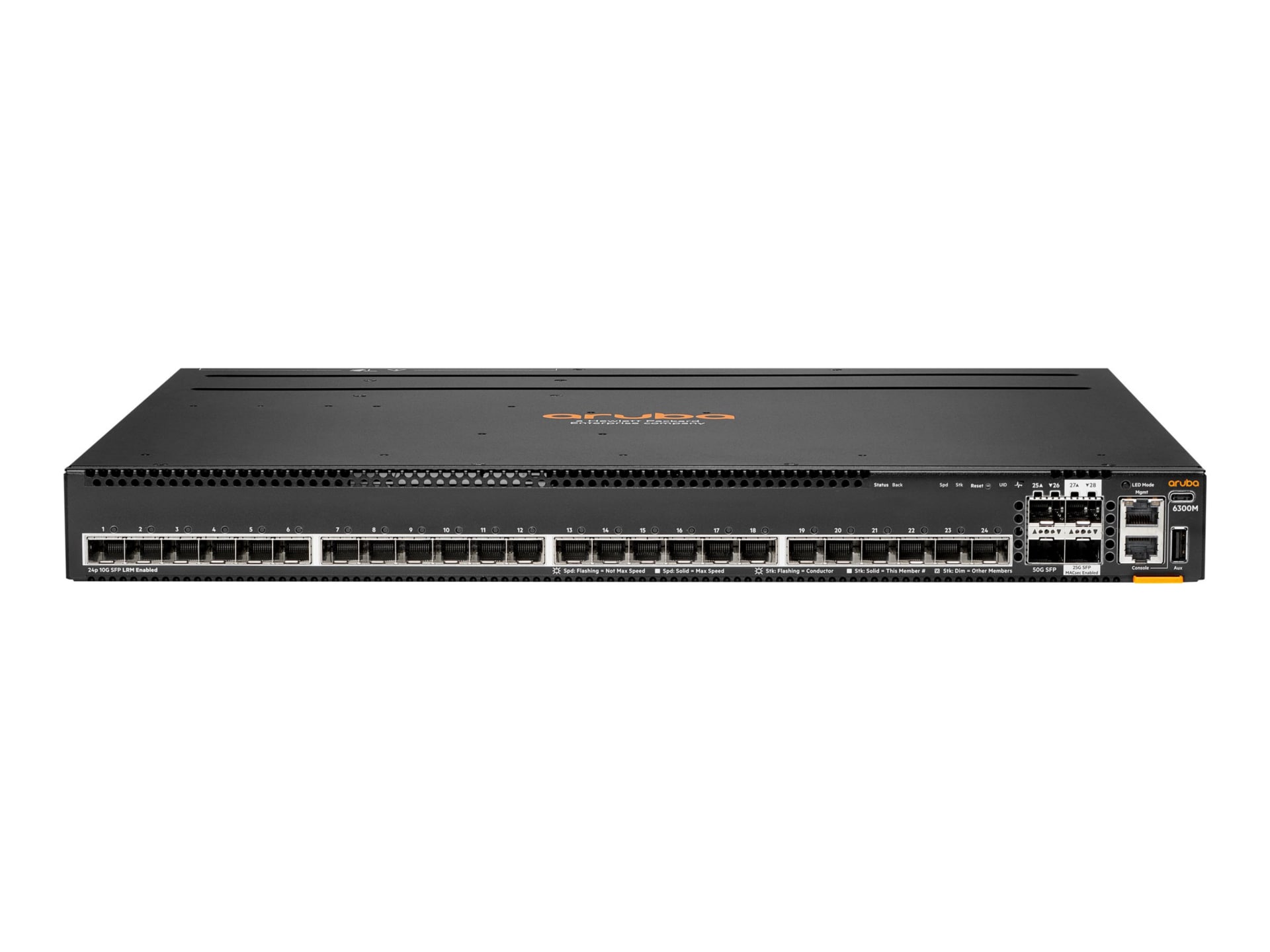 HPE Aruba 6300M 24p SFP+ LRM support and 2p 50G and 2p 25G MACsec Switch -