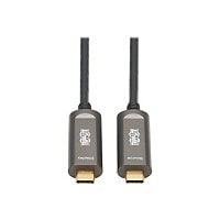 Tripp Lite USB-C to USB-C Plenum-Rated Fiber Active Optical Cable (AOC) - 4K 60 Hz, HDR, 4:4:4, M/M, Black, 15 m - USB-C