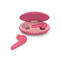 Belkin Wireless Earbuds for Kids with Built-in Microphone - for iPhone - Galaxy and More - Pink