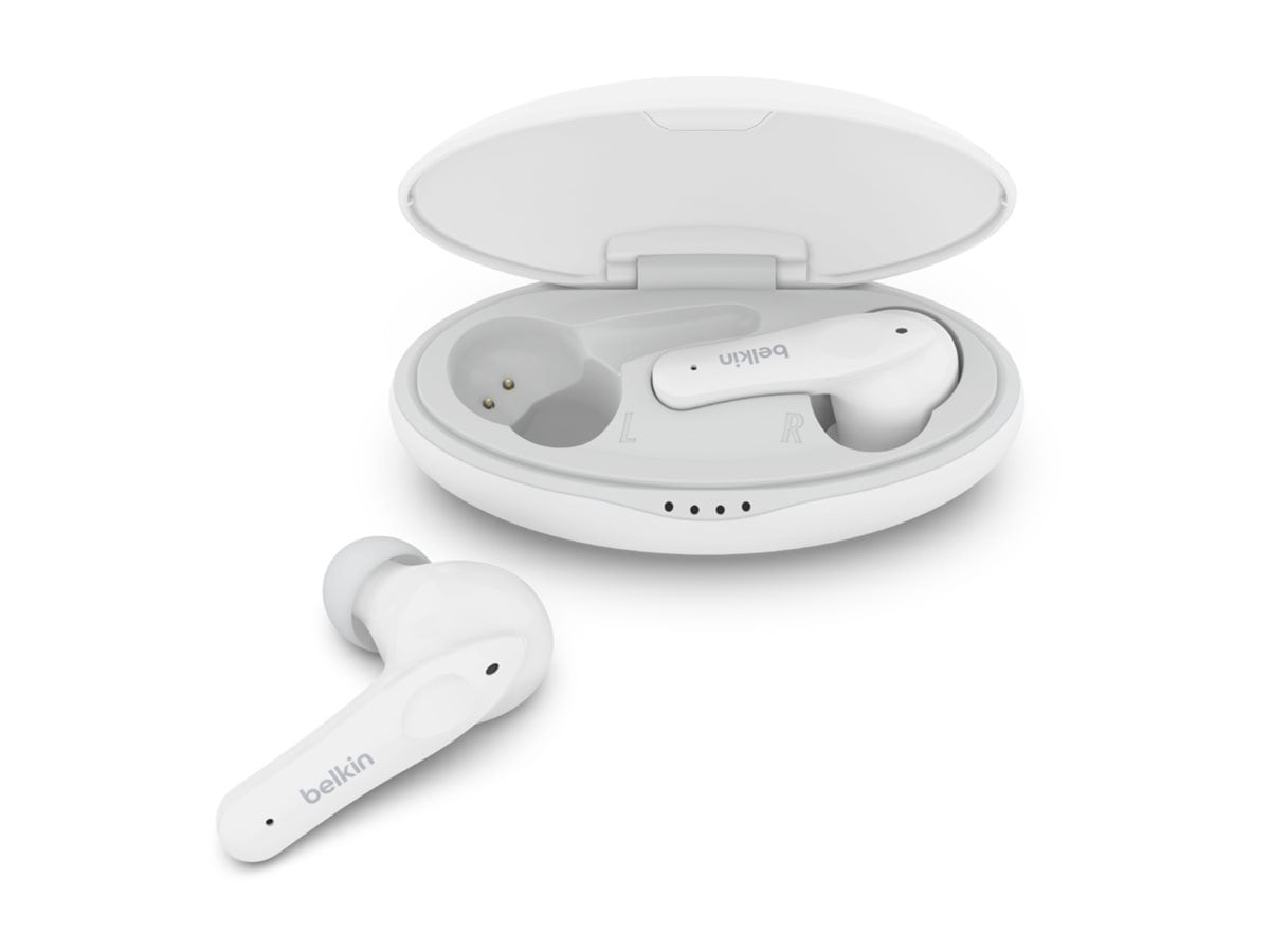 Belkin Wireless Earbuds for Kids with Built-in Microphone - for iPhone - Galaxy and More - White