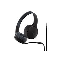 Belkin Mini Wired Headphones for Kids with Built-in Microphone - Over-Ear Headset - 3.5mm - Black