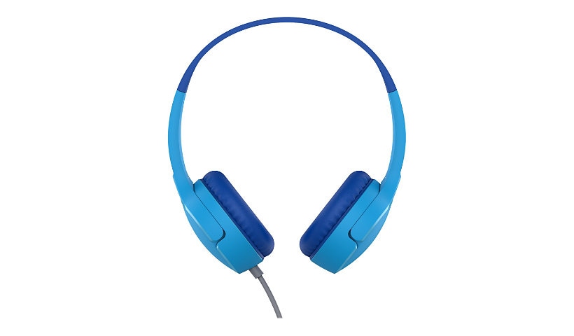 Belkin Mini Wired Headphones for Kids with Built-in Microphone - Over-Ear Headset - 3.5mm - Blue