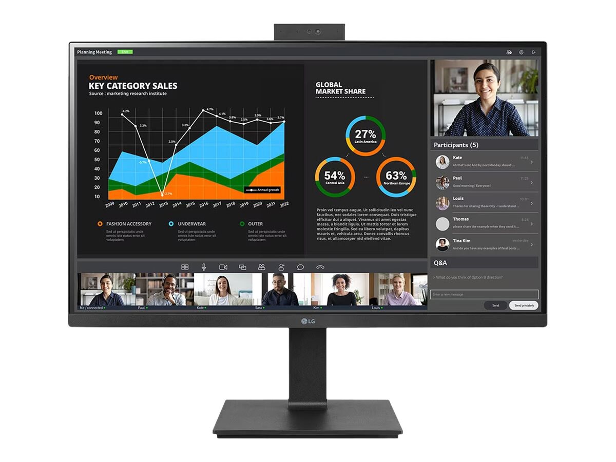 LG 27" 1440P HDR Monitor with Webcam