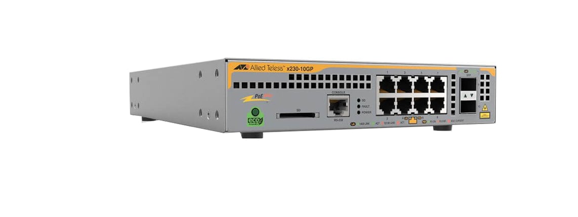 Allied Telesis Layer 3 Switch with 8x 10/100/1000T PoE+ Ports