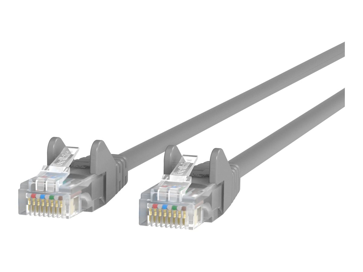 Belkin Cat6 8ft Grey Ethernet Patch Cable, UTP, 24 AWG, Snagless, Molded, RJ45, M/M, 8'