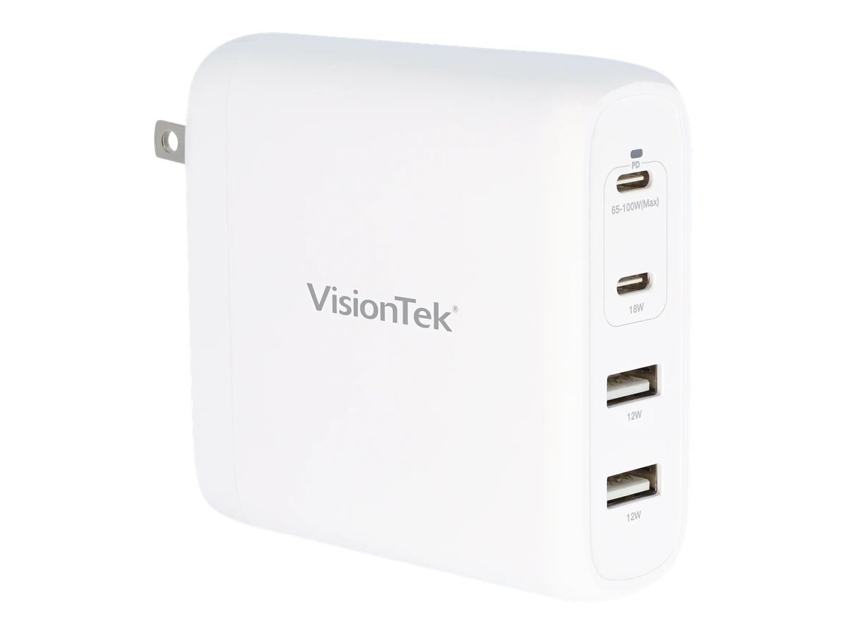 VisionTek 100W GaN II Power Adapter - 4 Port