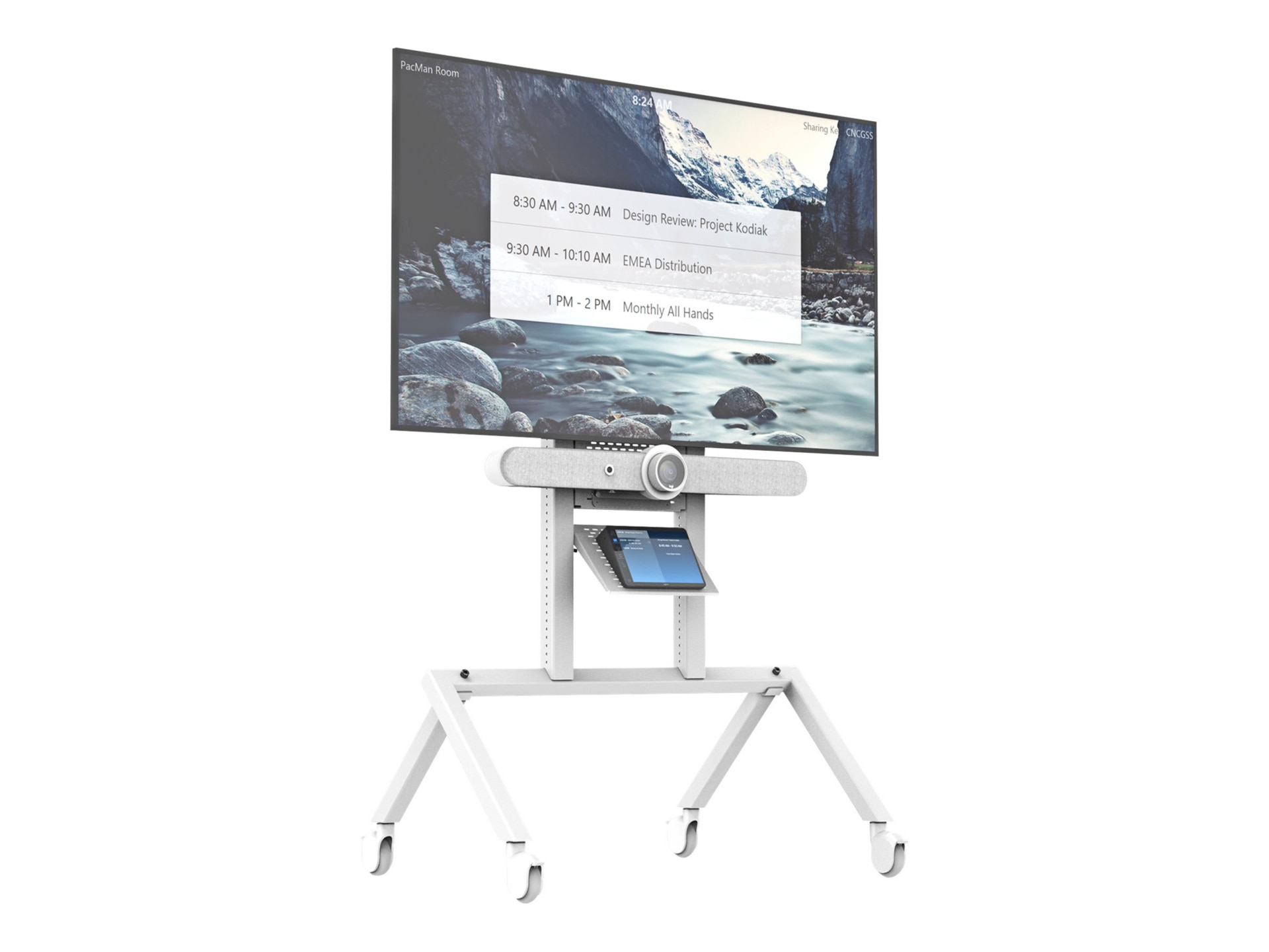 Heckler AV cart - for LCD display / video conferencing system - white
