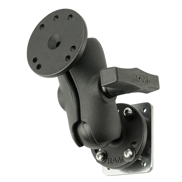 RAM® Double Socket Arm with Round Ball Plate - C Size Medium