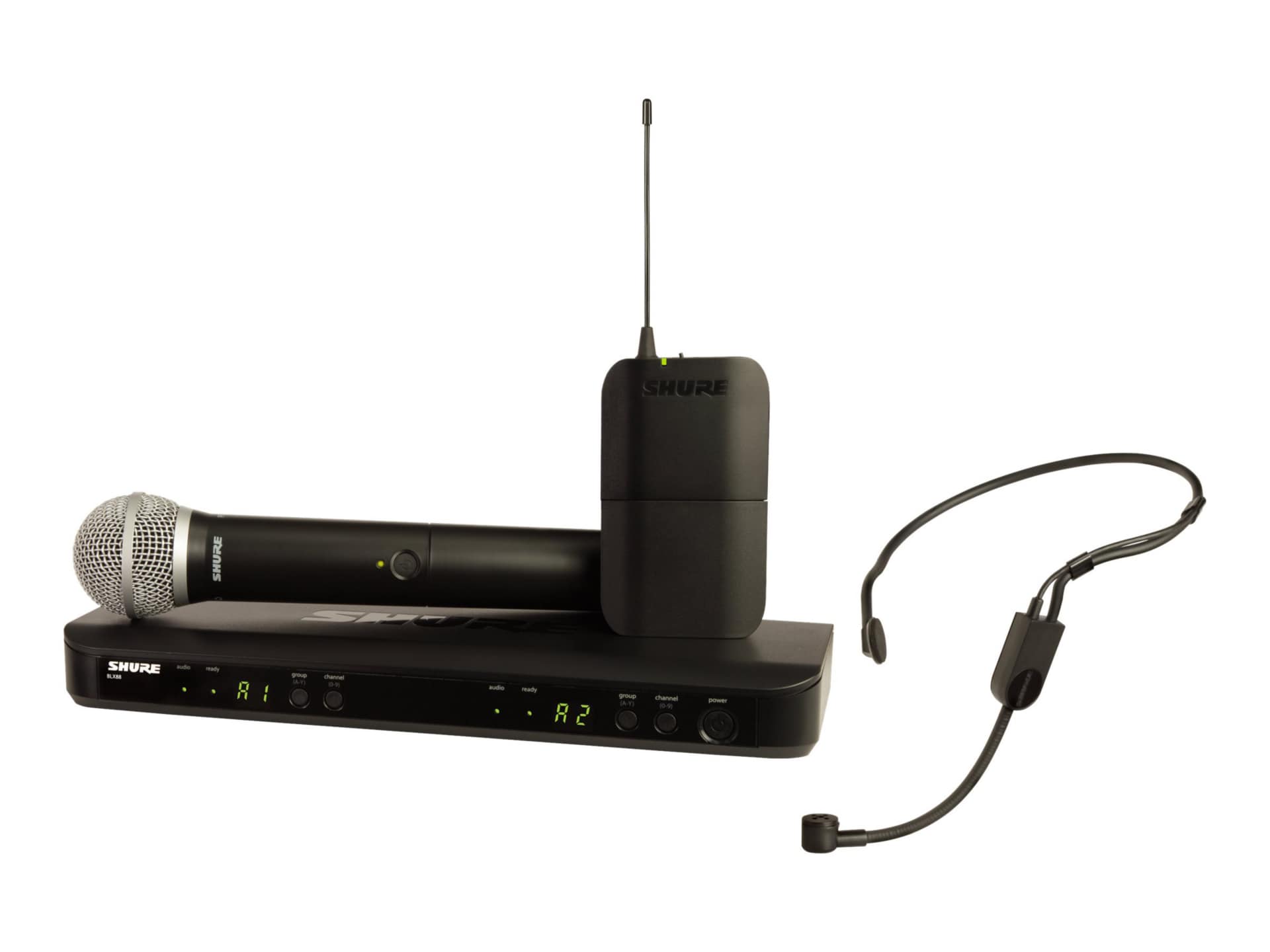 Shure BLX BLX1288/P31 Dual Channel Combo Wireless System - H11 Band - wireless microphone system