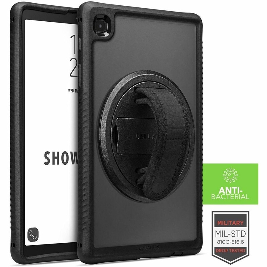 Cellairis Showcase Grip - SS Tab A7 Lite 8.7” T220/ T225 w/ Kickstand and Hand Strap w/ Anti-Bacterial Protection