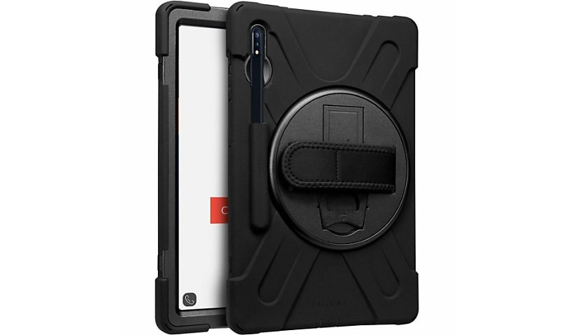Cellairis Rapture Rugged - SS Tab S7+ 12.4" T970/T976/ S8+ 12.4" X800/X806 w/ Kickstand and Hand Strap Black