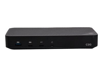 C2G USB C Triple Display Docking Station with 4K HDMI, DisplayPort, Ethernet, USB, 3.5mm - Power Delivery up to 100W