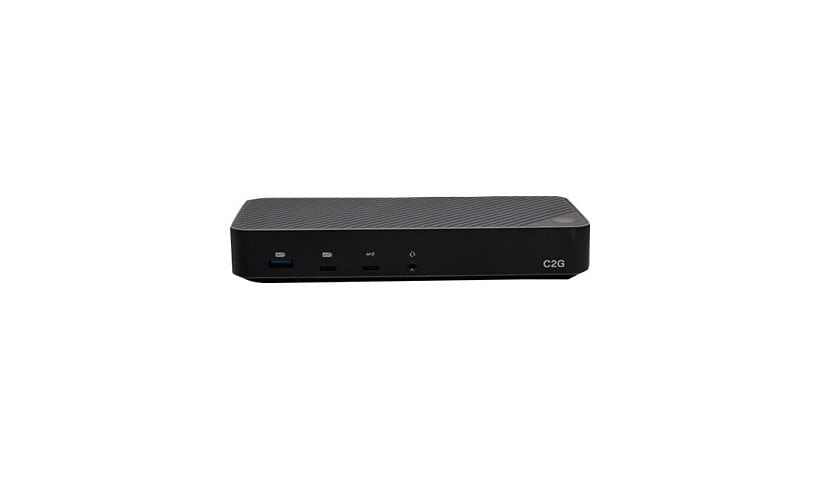 C2G USB C Triple Display Docking Station with 4K HDMI, DisplayPort, Ethernet, USB, 3.5mm - Power Delivery up to 100W