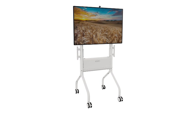 Chief Voyager Manual Height Adjustable Mobile TV Cart - For Displays 50-85" - White cart - for flat panel / video