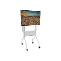 Chief Voyager Manual Height Adjustable Mobile TV Cart - For Displays 50-85" - White cart - for flat panel / video