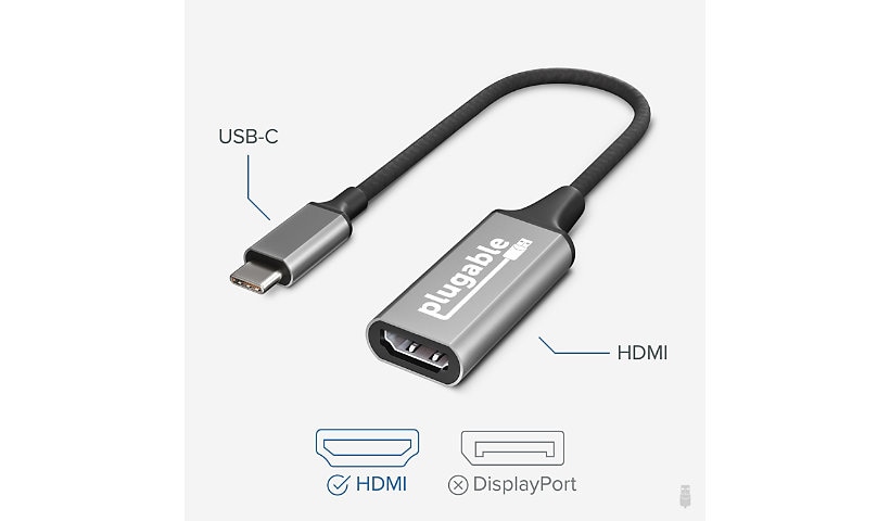 Plugable Alt Mode Monitor Adapter -USB-C to HDMI for Windows,Mac,Driverless