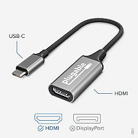 Plugable Alt Mode Monitor Adapter -USB-C to HDMI for Windows,Mac,Driverless